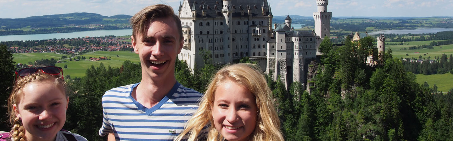 Kids in front of castle