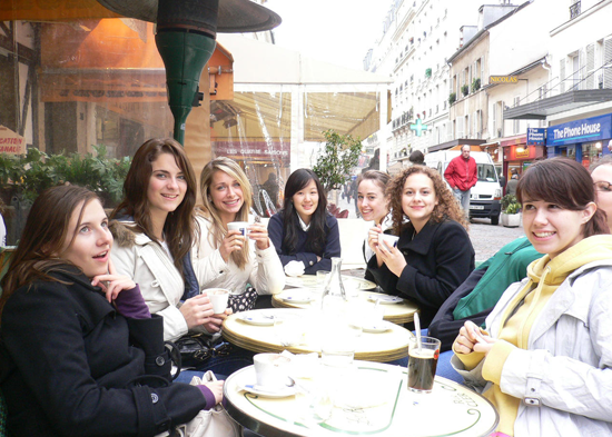 Girls at a cafe