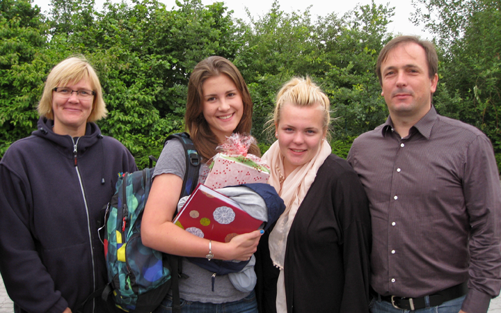 Student with host family