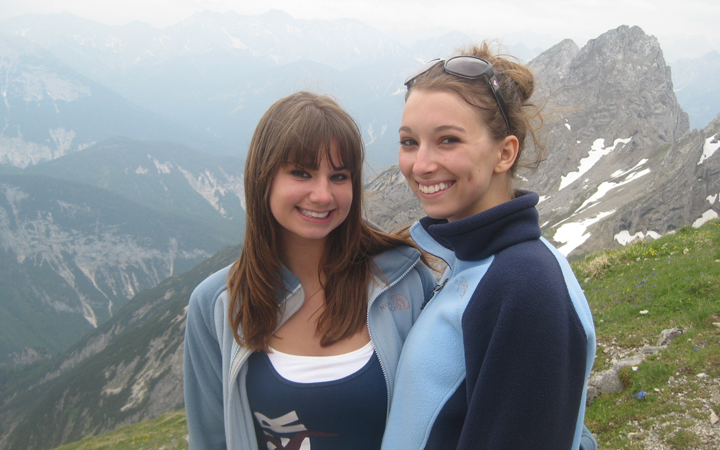Two girls in the Alps