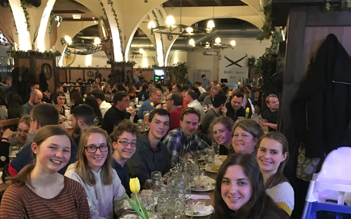 Student group dinner in Germany