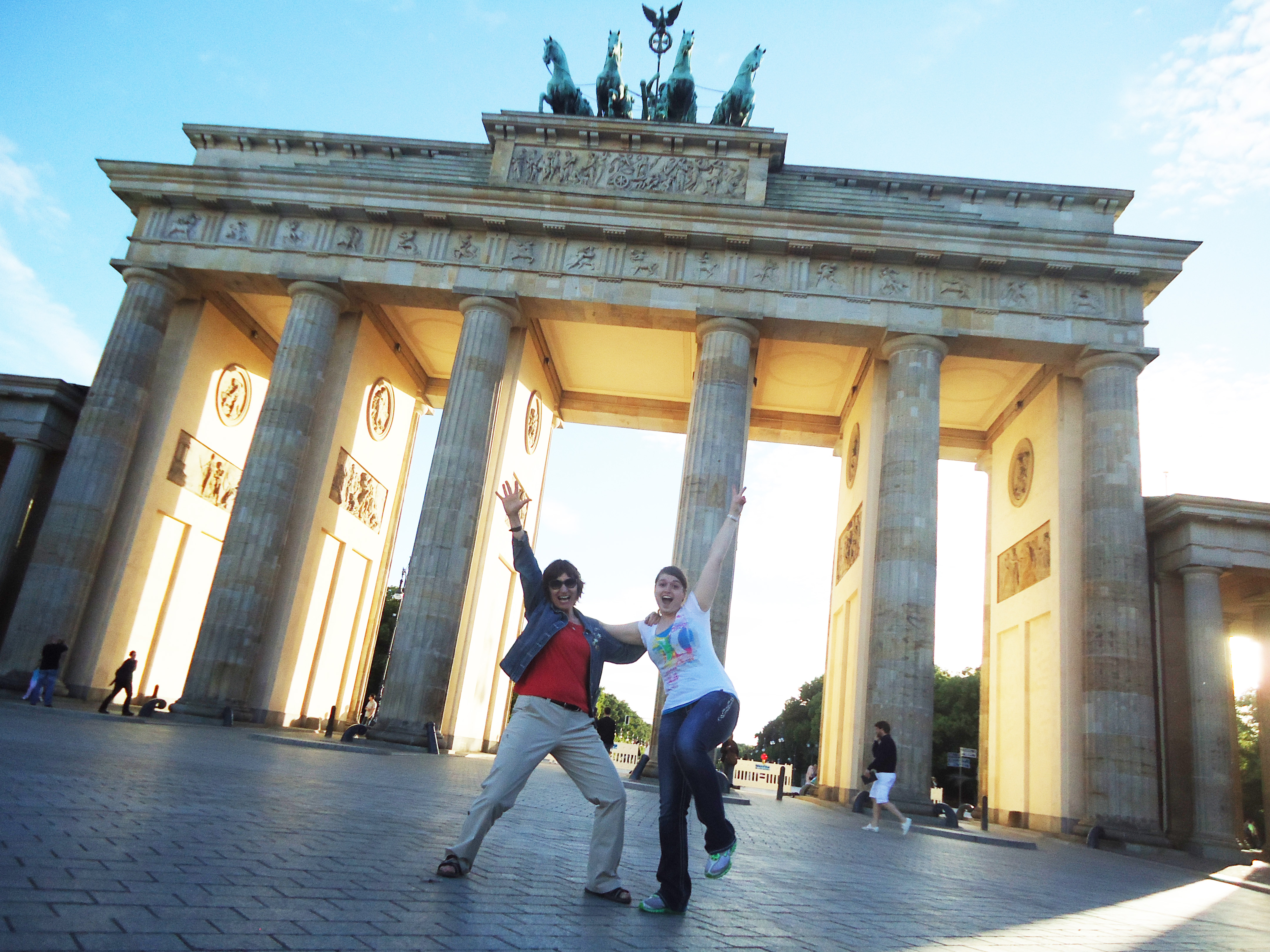 Joyful Students at Brandenburg Gate