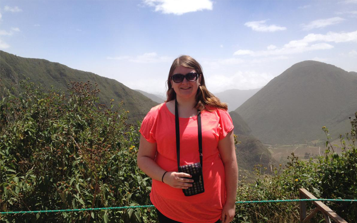 Girl With Mountain Behind