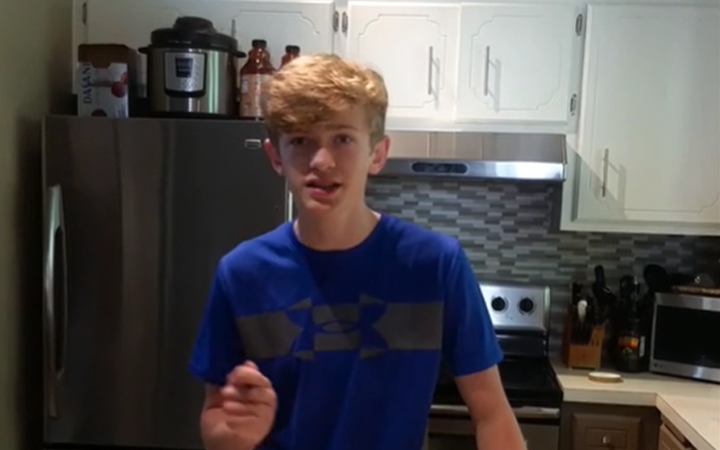 Boy in kitchen