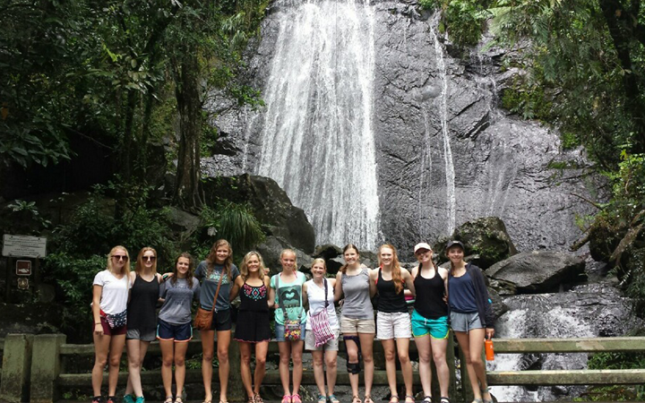 Group in front of El Yunque Falls