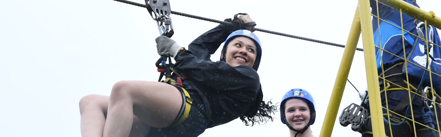 Girl Ziplining