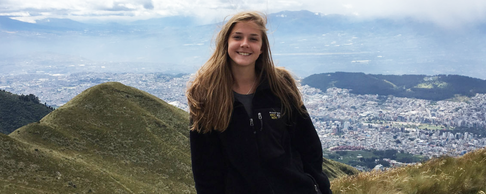 Girl With Mountain Behind