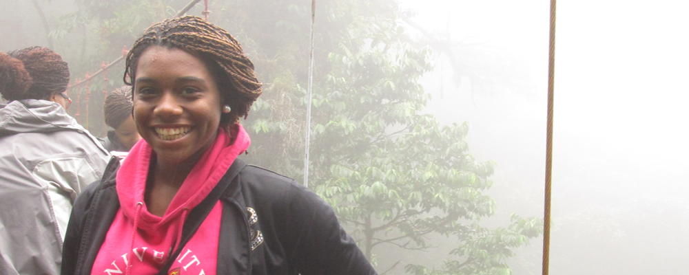 Girl in cloud forest
