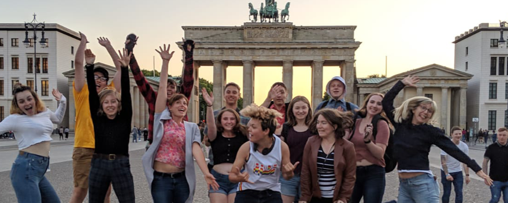 Students at Brandenburg Gate