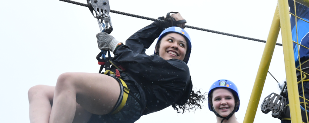 Girl Ziplining