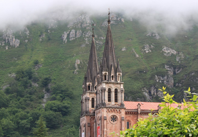 Church and clouds