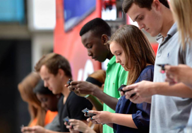Kids on phones