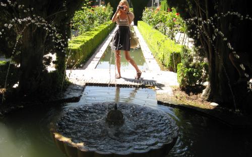 Girl in El Alhambra Gardens