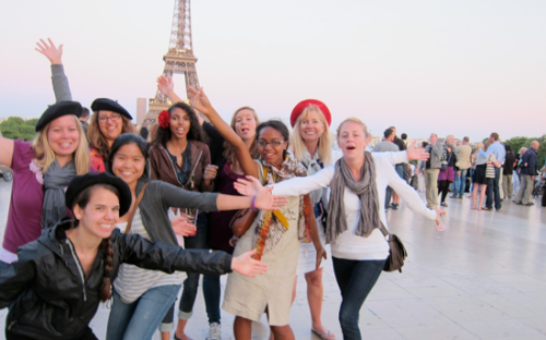 Happy Group at Eiffel Tower