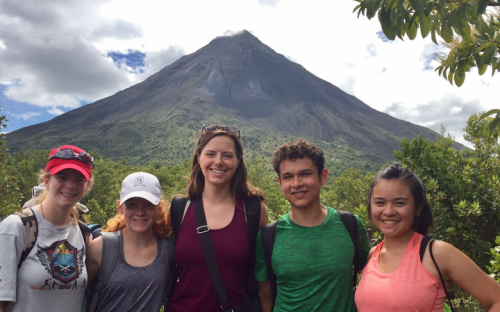 Group in front of a Volcano