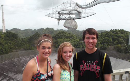 Students at top of Areciba Observatory