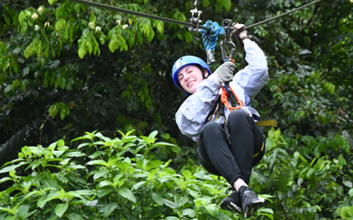 Girl Ziplining