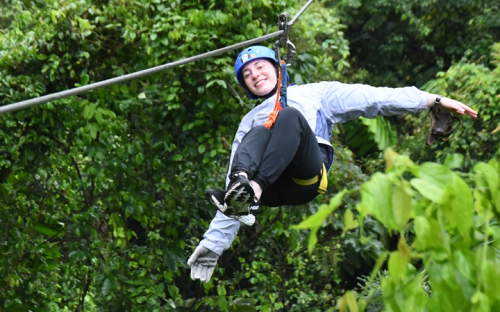 Girl Ziplining
