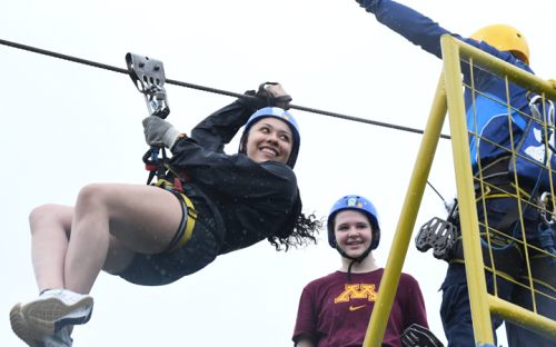Girl Ziplining
