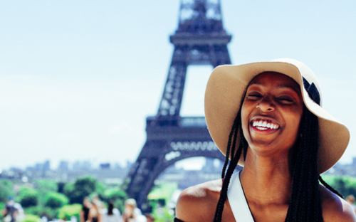 Girl at Eiffel Tower