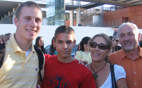 Boy with host family