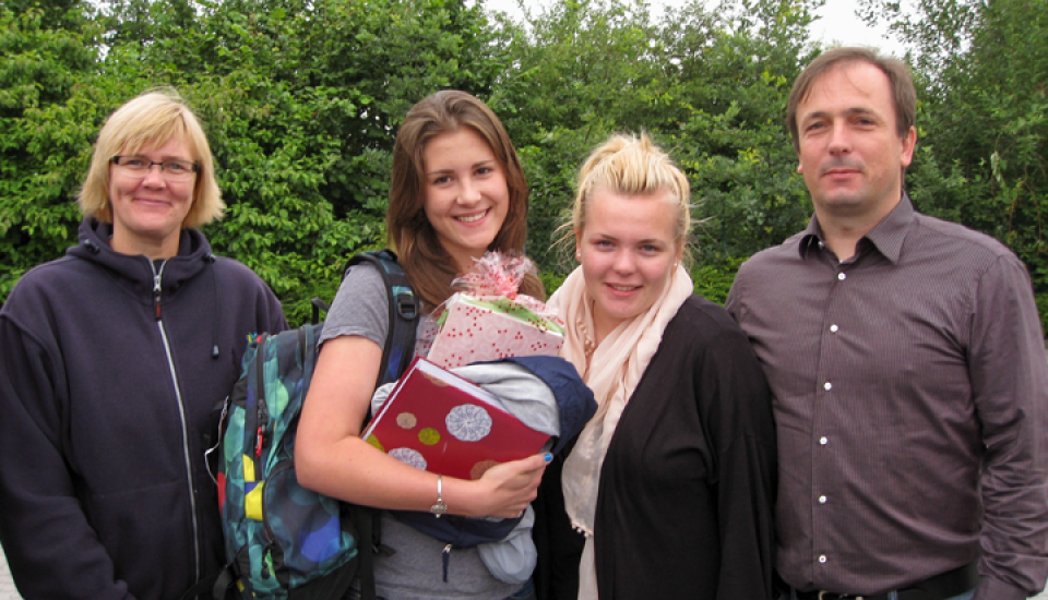 Student with host family