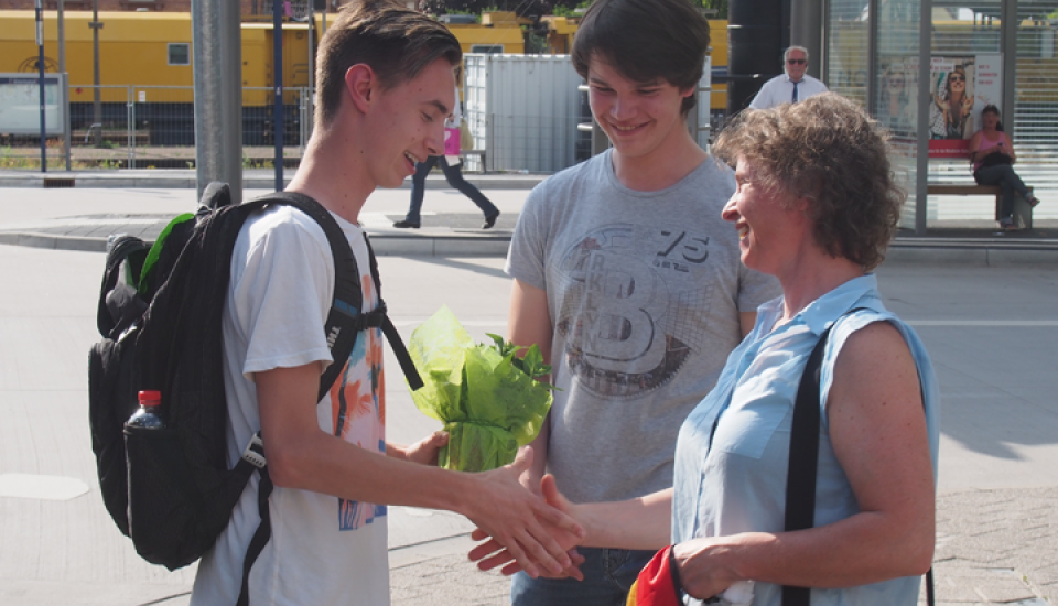 Student with host family