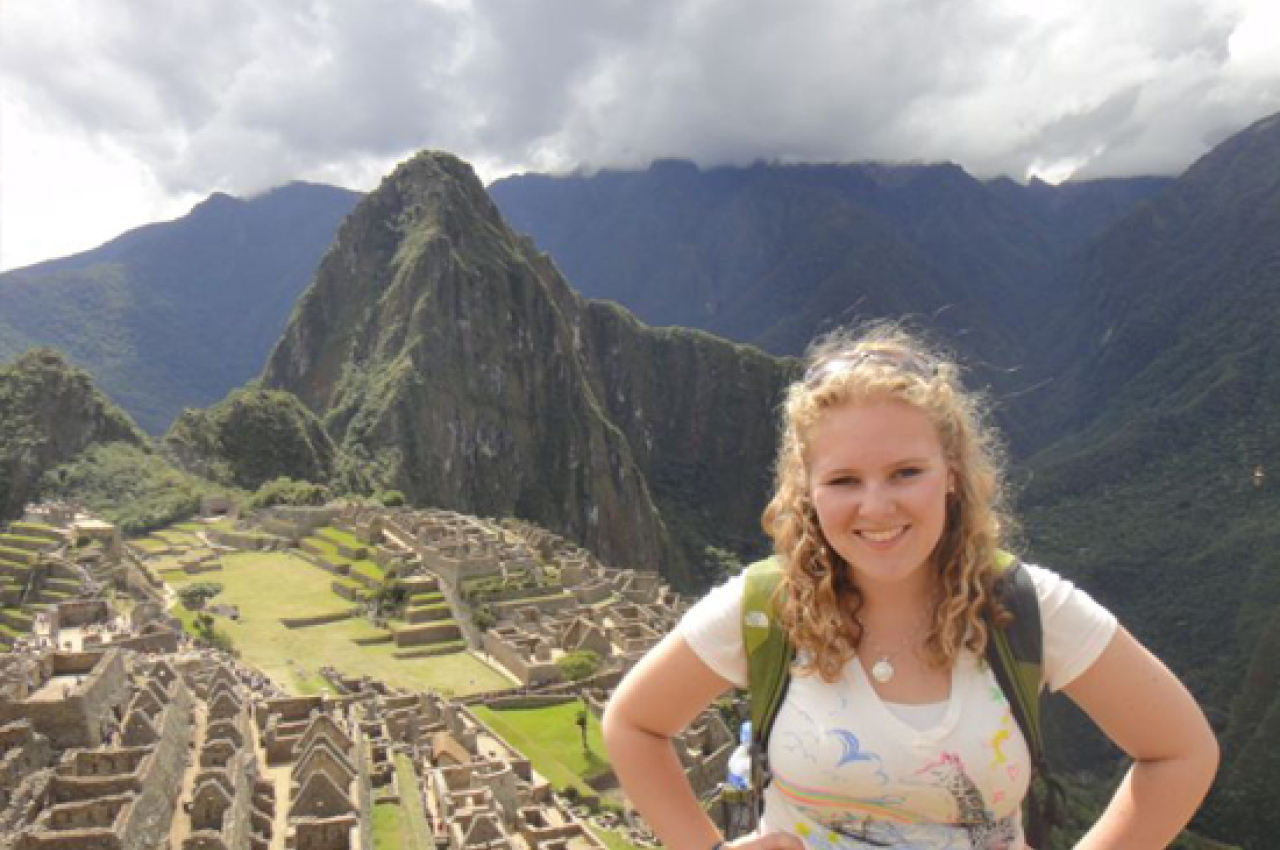 Girl With Mountain Behind