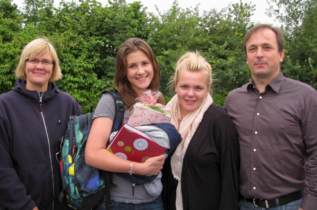 Student with host family