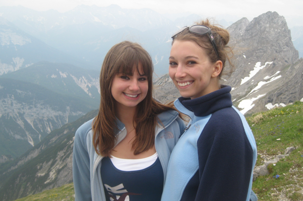 Two girls in the Alps