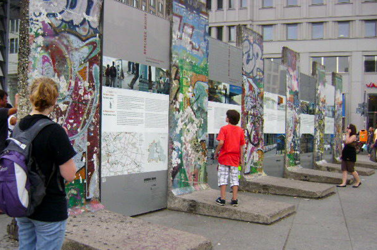 Students at the Berlin Wall 