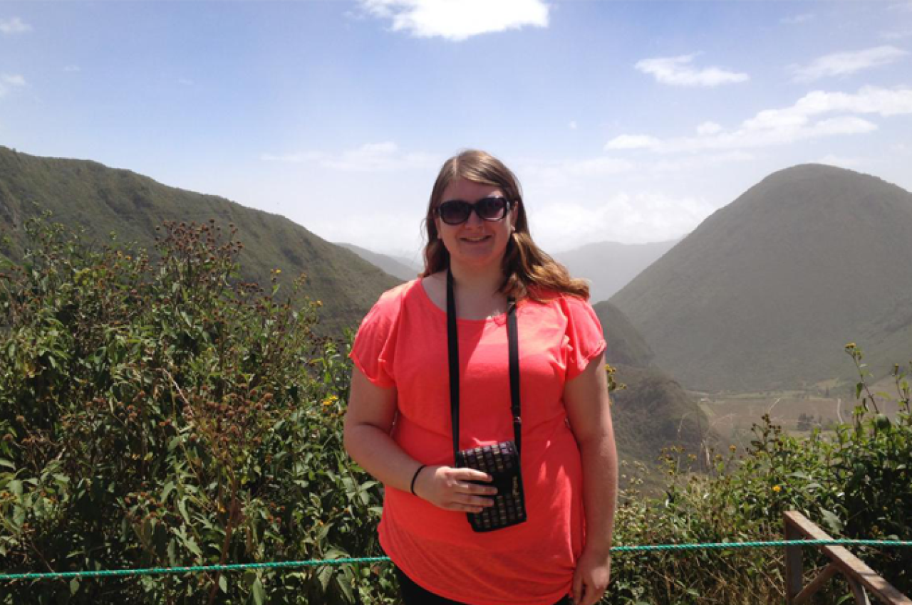 Girl With Mountain Behind