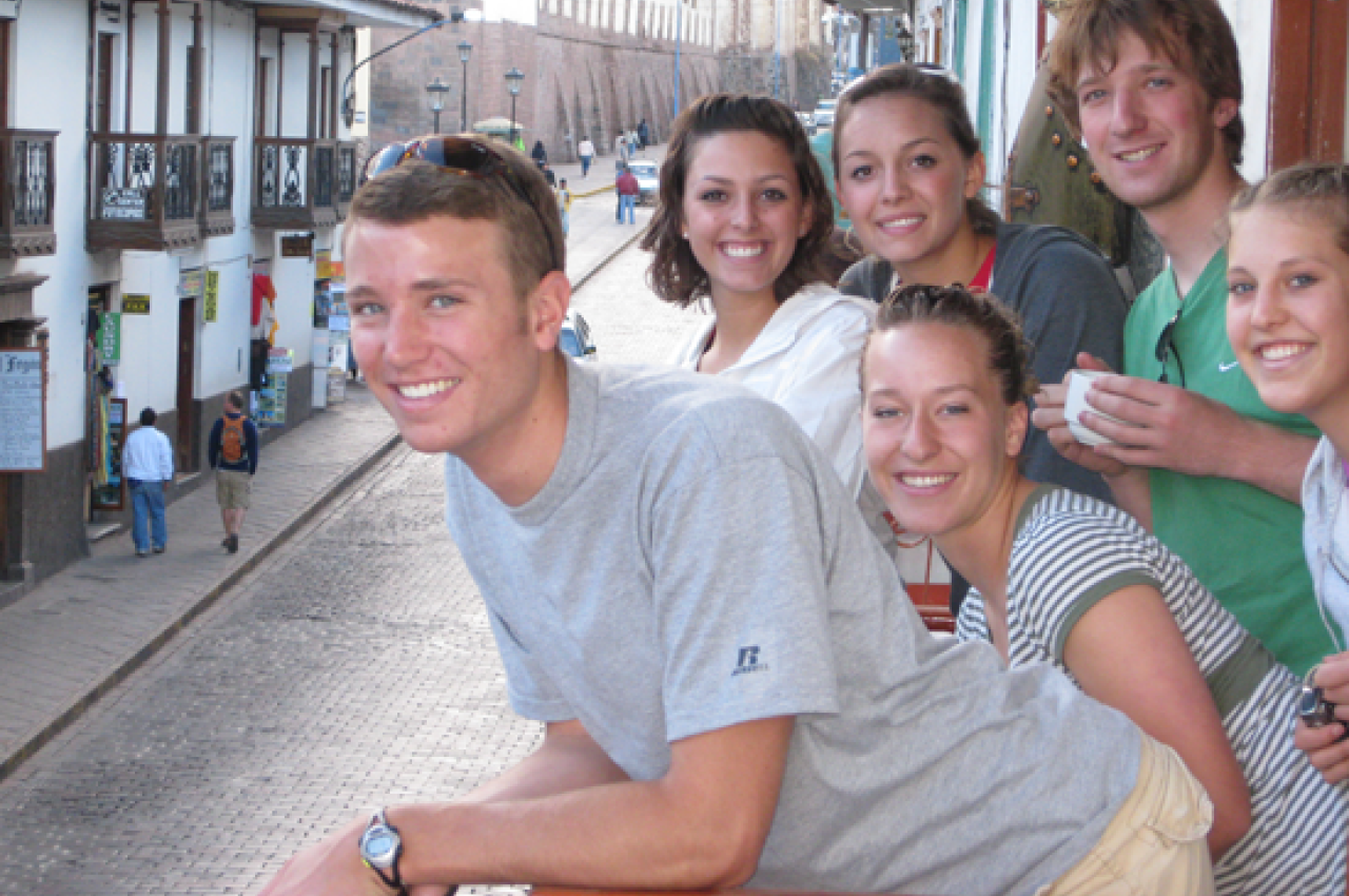 Group on balcony