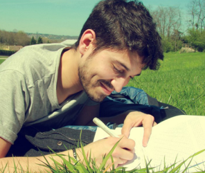 Boy writing