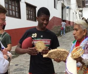 Boy with a street vendor